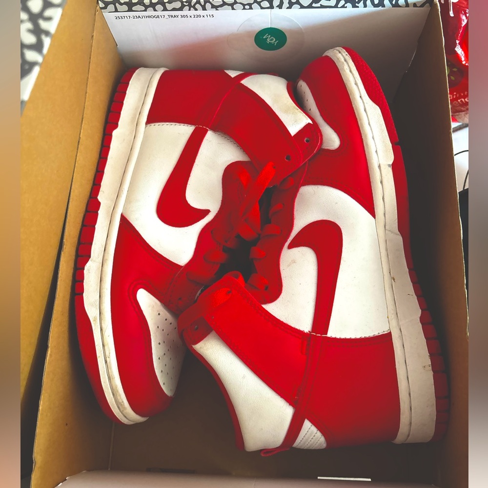 Nike Red and White Kids Sneakers